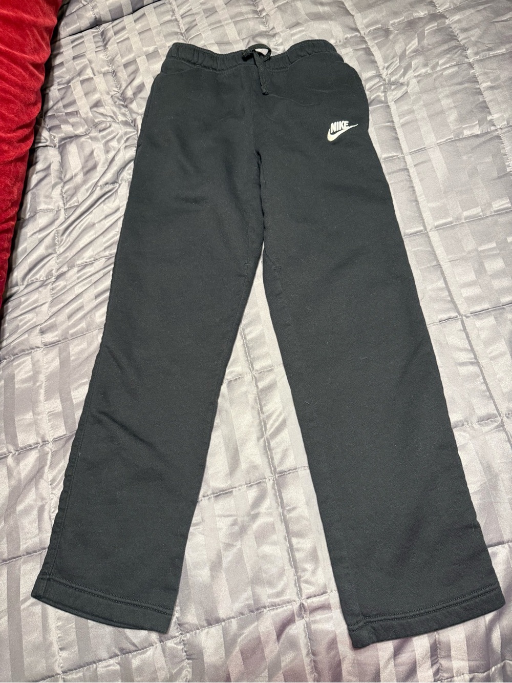 Nike Black Kids Joggers with White Swoosh